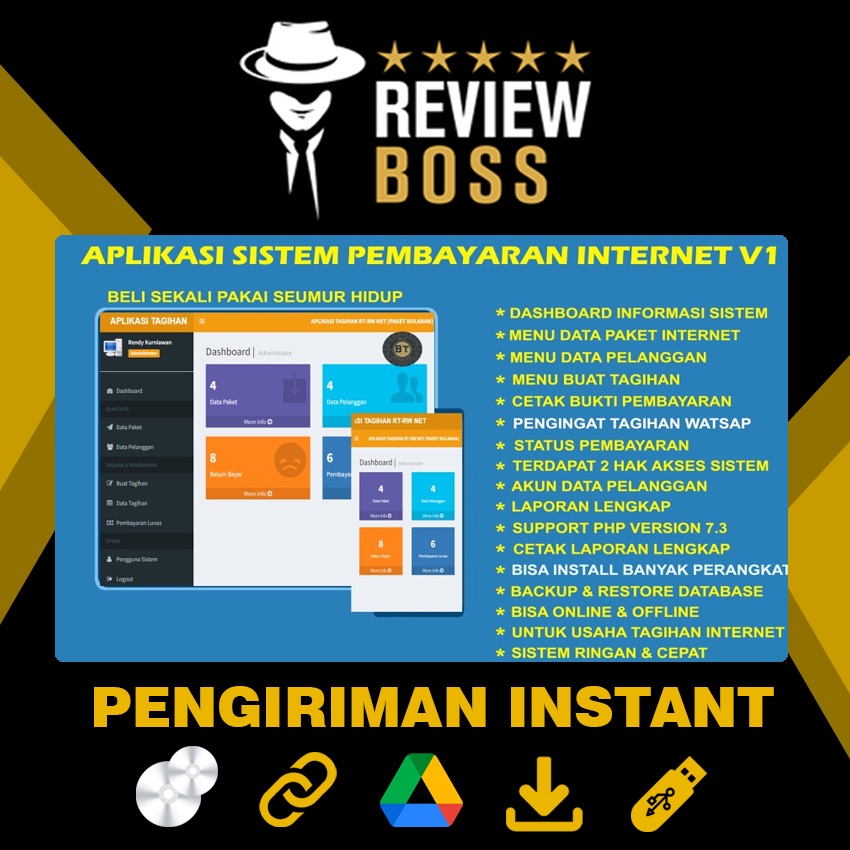 SOURCE CODE SOFTWARE TAGIHAN INTERNET RT RW NET UMUM ONLINE OTOMATIS SUPPORT MULTI AKSES SIAP PAKAI