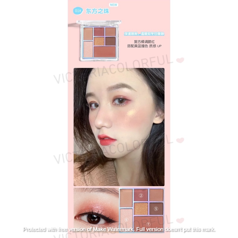 LAMEILA ~ Eyeshadow Highsine Highlighter 7 Colours Palette
