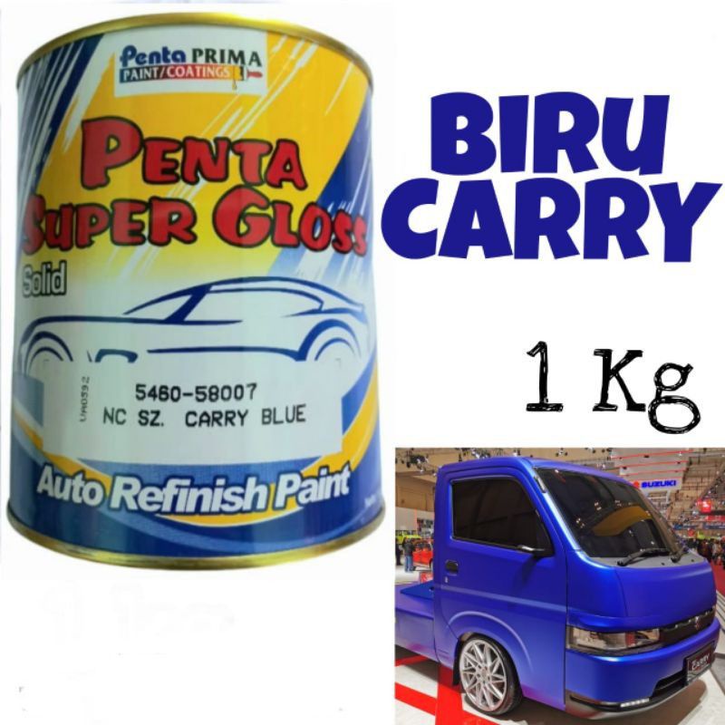 Cat Penta Super Gloss 1Kg NC SZ Carry Blue Biru Carry Solid Mengkilap Cat Duco 1Liter