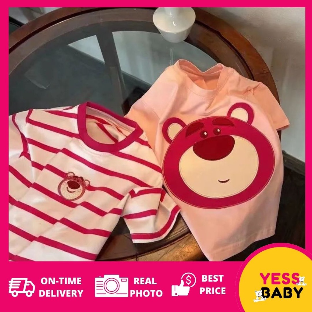 YESSBABY - PINKY BEAR EBV 1-8tahun T-shirt/Kaos Anak perempuan Katun 100%/baju anak perempuan /T-shirt Bayi Perempuan Pakaian Baju Anak IMPORT