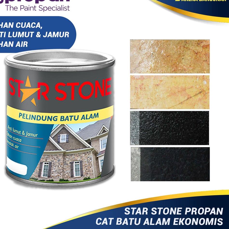 ➱ CAT PELINDUNG BATU ALAM STAR STONE / STAR STONE PROPAN / COATING PERNIS BATU / CAT DINDING BATU AL