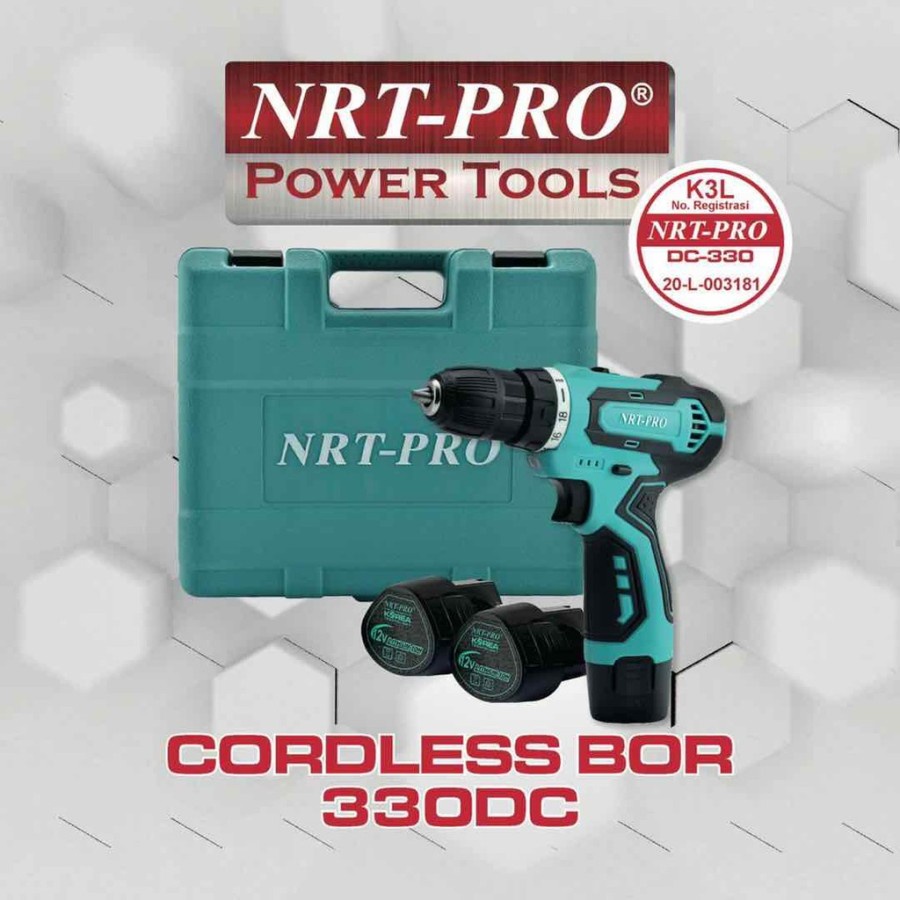 NRT 330 / Cordless NRT PRO DC 330 HD 12V / Mesin Bor Baterai NRT 12 V 10mm NRT-PRO DC 330 HD Mesin B
