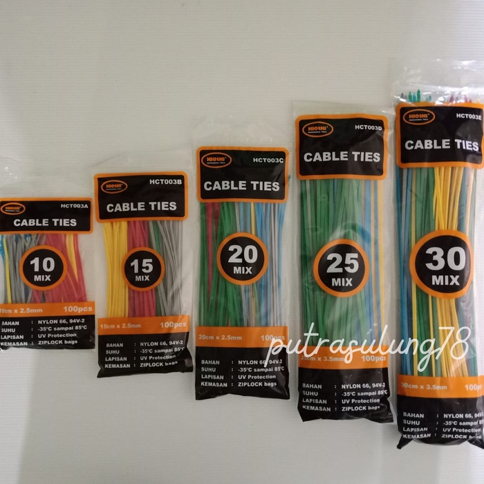 

_^_^_^] Kabel Tis Hioshi Warna / Cable Ties Nylon Tebal 10cm - 30cm isi 100pcs