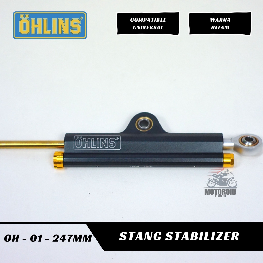 Stabilizer stang ohlins oh magnesium gold series thailand breket twotone universal kawasaki moge steering dumper matris ohlinskawasaki ninja R RR SS KR ZX