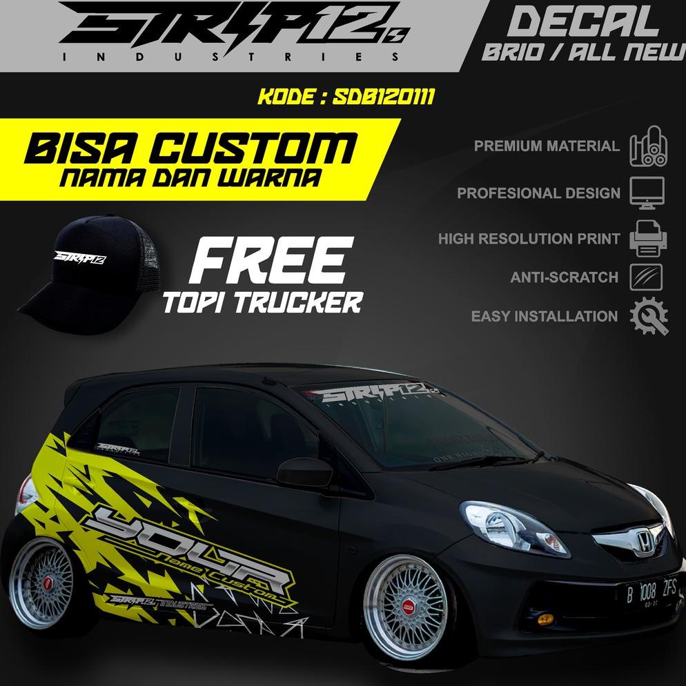 STIKER/STICKER DECAL MOBIL GRAFIS BISA CUSTOM NAMA  WARNA BRIO AYLA AGYA AVANZA MOBILIO JAZZ