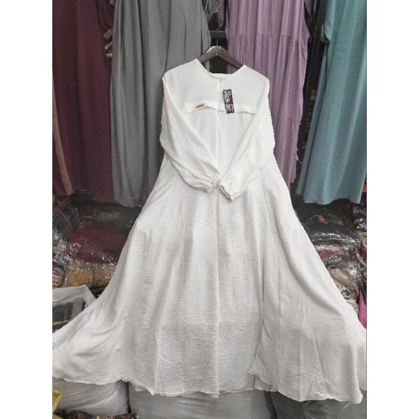 GAMIS PUTIH/GAMIS Crinkle /gamis Pecah 8