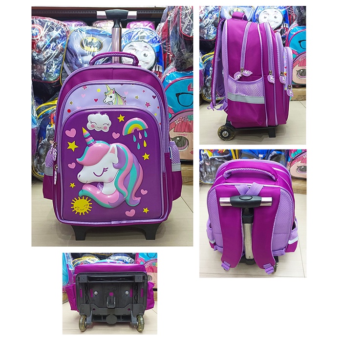 PROMO TROLLEY DORONG TAS Anak SEKOLAH SD Laki Laki dan Perempuan Gagang Almunium / Stainless Kantung Besar dan Luas Import ( Body Sun )