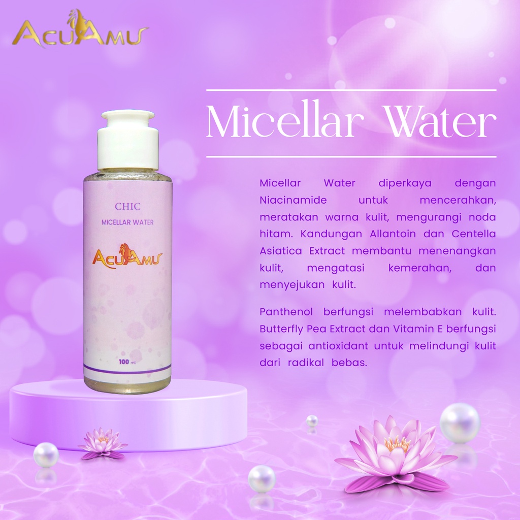 ACUAMU MICELLAR WATER FOR ALL SKIN TYPES | MICELLER WATER UNTUK SEMUA JENIS KULIT