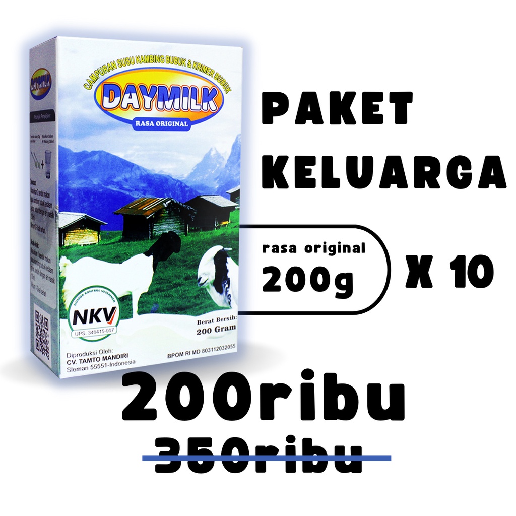 

PAKET 10 BOX DAYMILK - Susu Kambing Etawa Daymilk Padatkan Tulang Sendi dan Atasi Asam Lambung