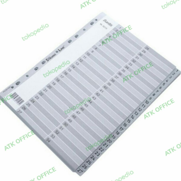 

Skat Divider Bantex Numerical A4 Plastik Index (1-54 ) Bantex 6215