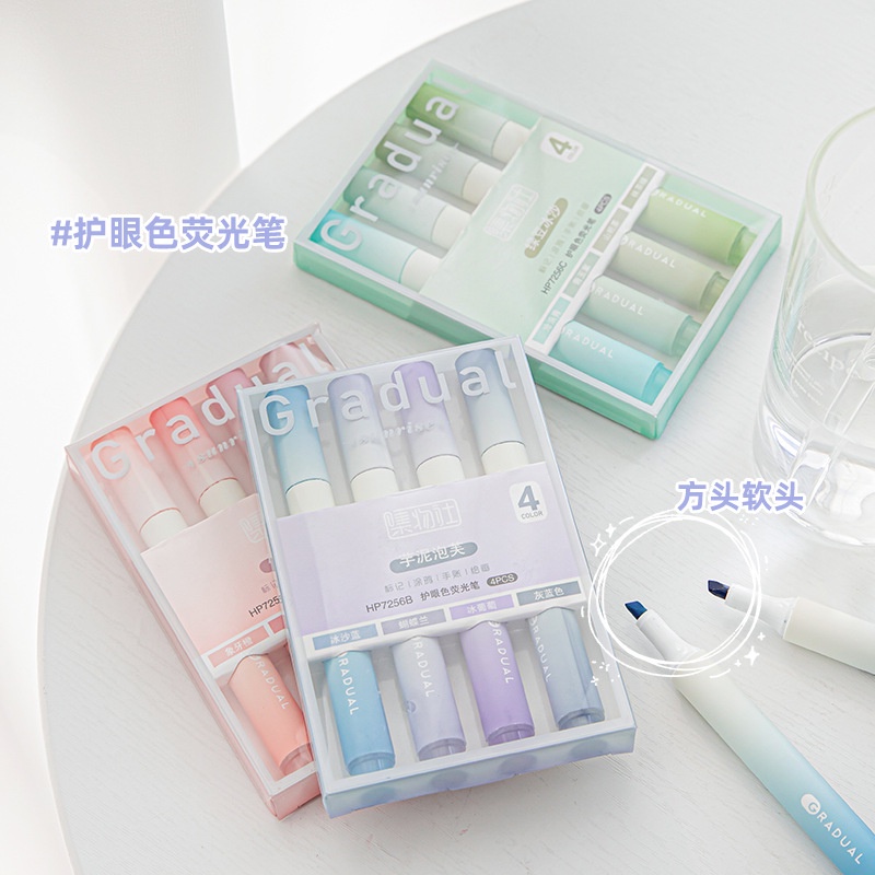 

1 SET ISI 4 HIGHLIGHTER WARNA PASTEL TERANG / 1 SET STABILO HIGHLIGHTER WARNA PASTEL ATK