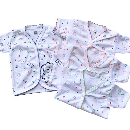 FYL baju lengan pendek motif printed bagus adem nyaman untuk baby newborn girl boy cewek cowok murah