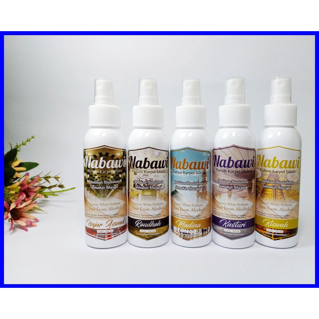 Nabawi Parfum Karpet Islami 100ml 250ml ada 5 Varian Aroma, Parfum Karpet Bernuansa Aroma Islami,  P