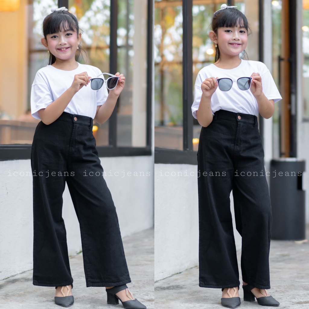 MOZZA KIDS CULLOTE JEANS/ kulot jeans anak usia 7-11 tahun pinggang karet simple korean look