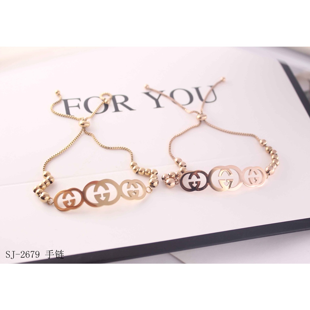 Titanium Gelang Serut  Anti karat Perhiasan Wanita 3246/2679