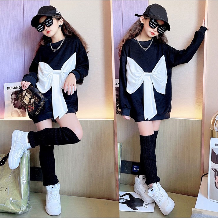 Dress Anak Perempuan Model Korea Style Big Ribbon