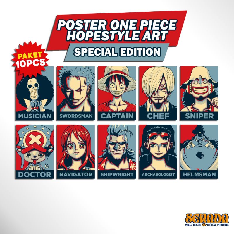 Poster One Piece Hopestyle Art 1 Set 10pcs Poster Bounty One Piece Poster One Piece