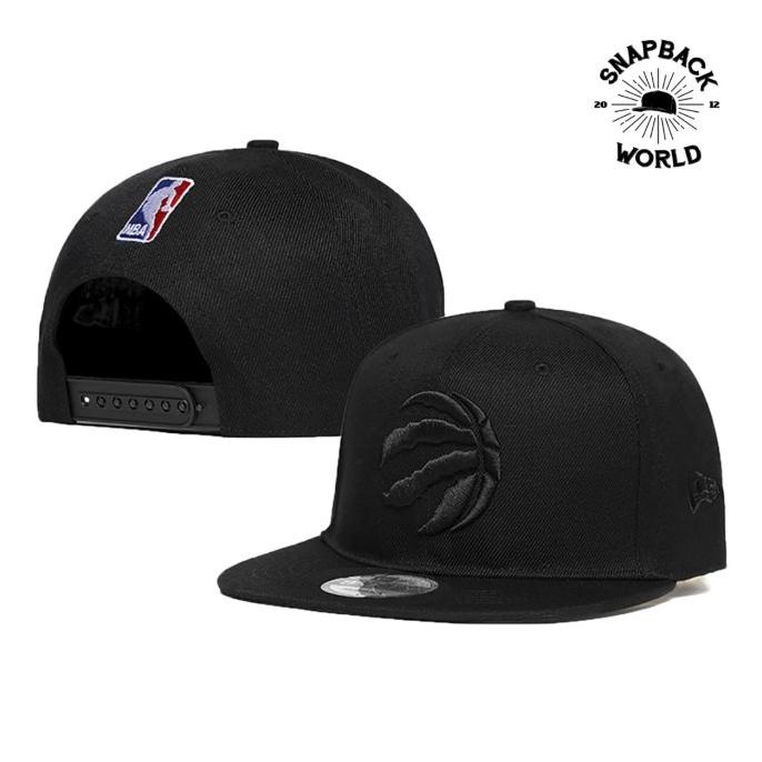 Topi Snapback Toronto Raptors NBA Import Full Black