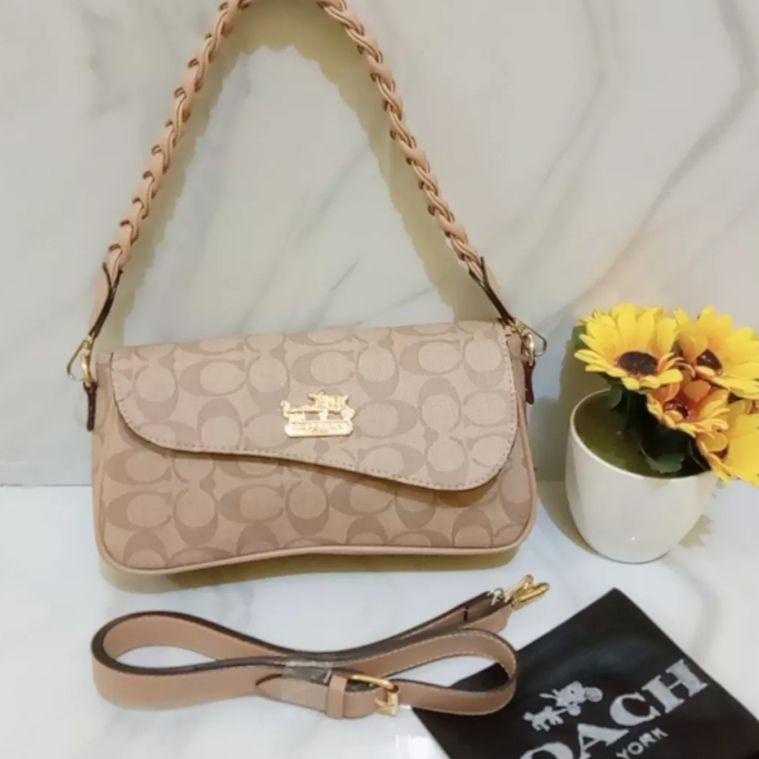 MENARIK Tas COACH Signature / Tas Bahu Wanita Soulder bag Tali Kepang + Sertifikatnya