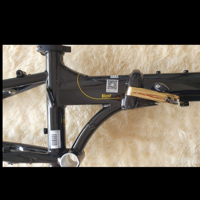 Frame Fork plus Handlepost Fnhon Blast V Brake Black gold Hitam Emas