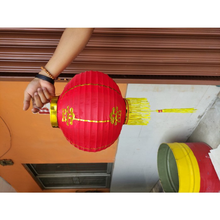 Lampion Lampion Imlek Kain Murah Warna Merah Ukuran 20Cm-60Cm