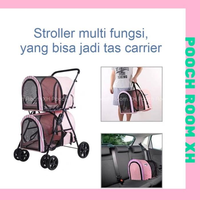 Terlaris Pet Stroller Double Cabin