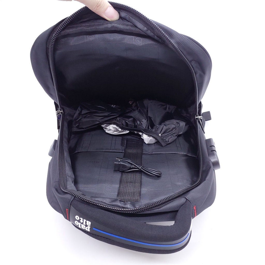 Tas Laptop Palo Alto Kain Kanvas + Kunci Nomor + USB + Jas Hujan 16 INCHI MURAH BARU ORI / RANSEL LAPTOP PALO ALTO KANVALEMBUT KUAT KUNCI NOMOR USB MURAH / TAS KERJA PALO ALTO KANVAS COMPACT 16 INCHI LENGKAP MURAH / TAS SEKOLAH KULIAH PALO ALTO MURAH 16&quot;