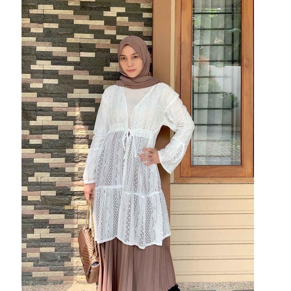 ➫ Lace Outer Brokat Serut Rempel Lakulla / Long Cardigan ❈