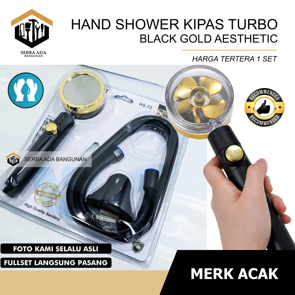 Paket Hemat Hand shower + Braket Shower system + Selang 150cm