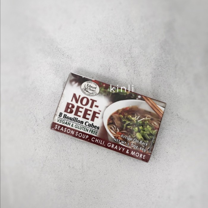 

edward & sons not beef broth 8 cubes kaldu sapi vegan gluten free 88g