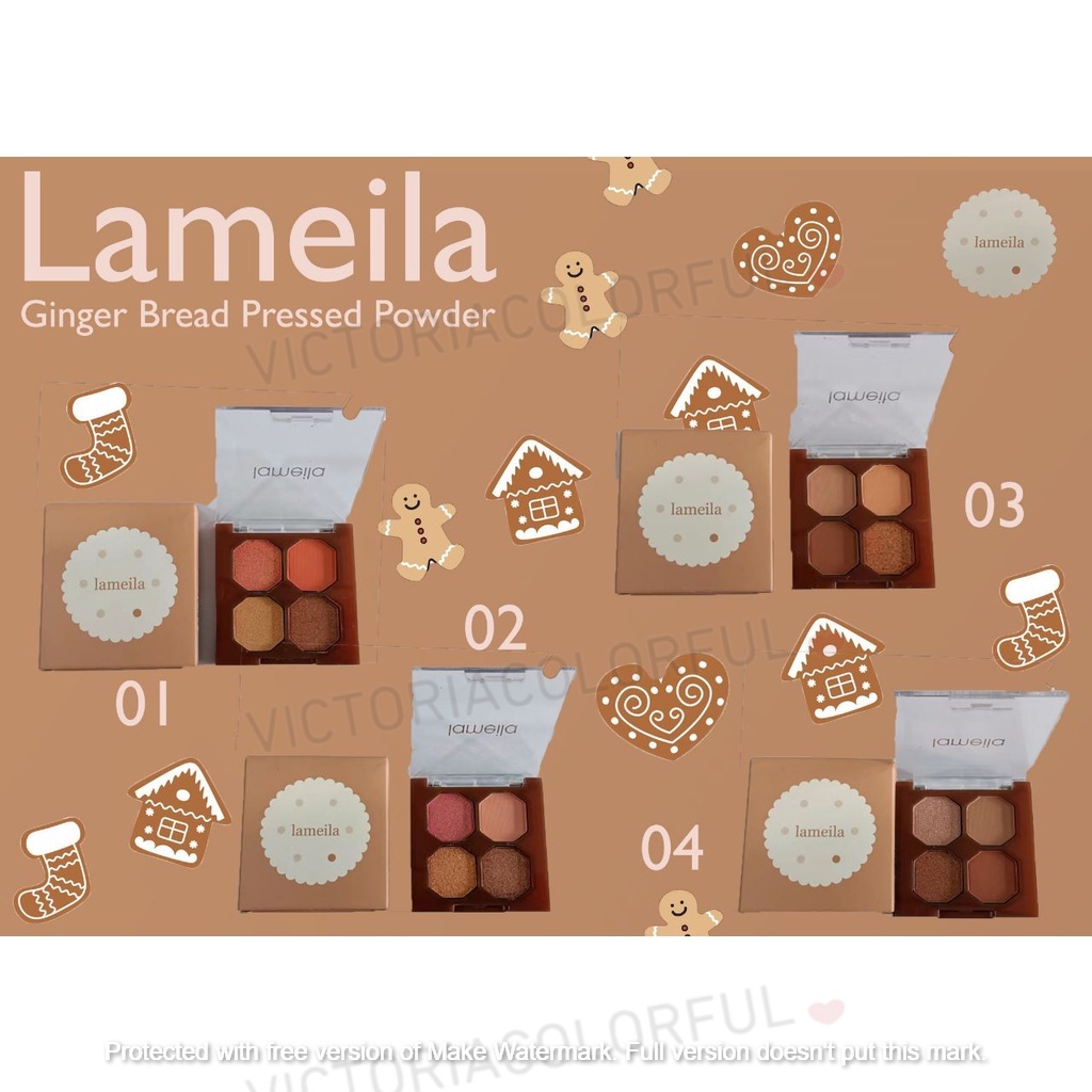 Lameila~eyeshadow geometris 4warna (bentuk diamond)