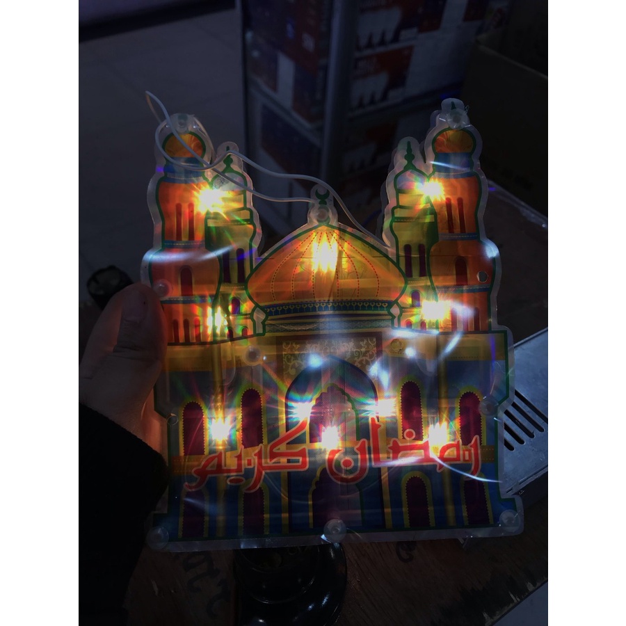 Lampu Hias Miniatur tempel dinding gambar masjid kecil EDISI lebaran ramadhan