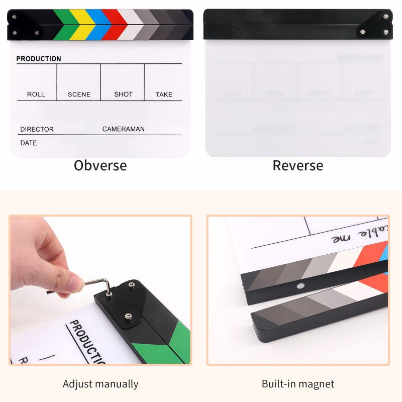 Clapper Board Cinema Movie Clapperboard Colorful Claper Board Profesional Claperboard Papan Cut Action Film