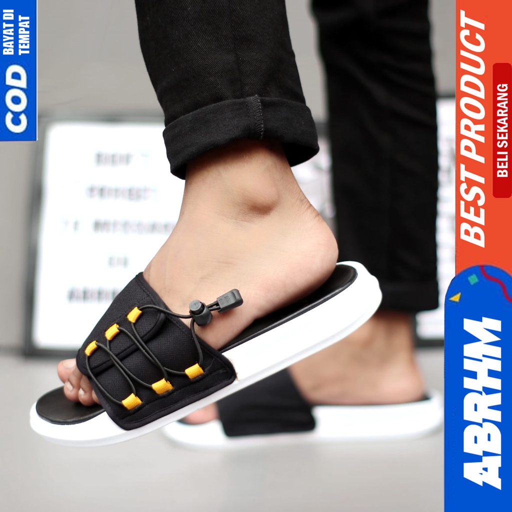 ABRHM X VINCEN Sandal Slide Pria Sandal Slop Pria Original Distro Sendal Selop Cowok / Cowo Kekinian