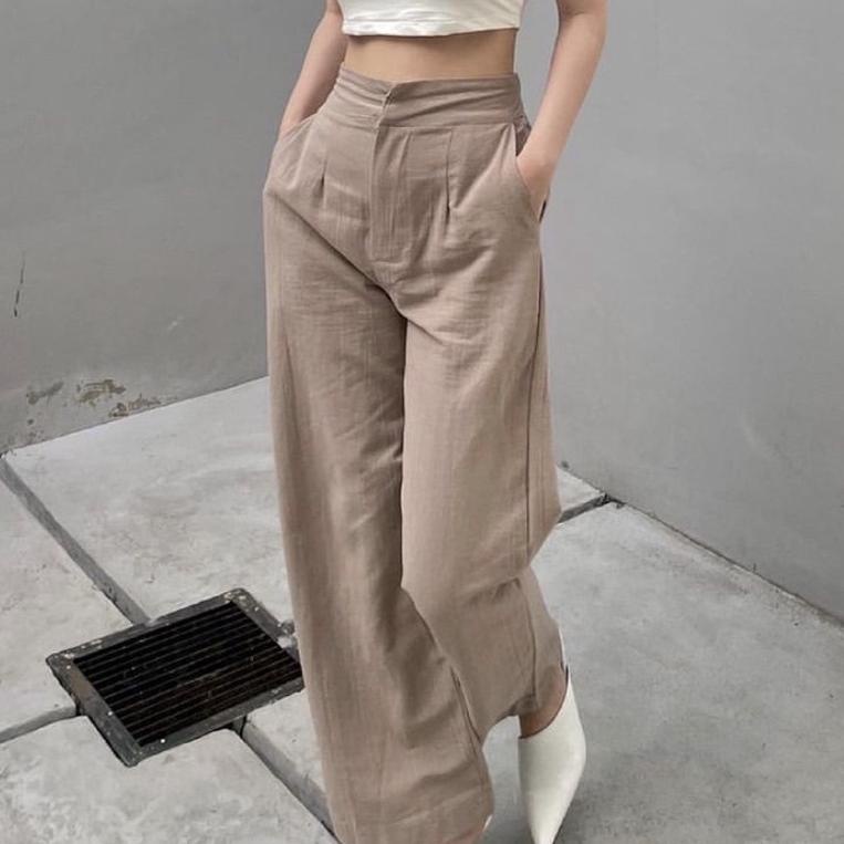 SPECIAL PRICE Celana kulot linen highwaist 2239 Linen import | celana kulot wanita