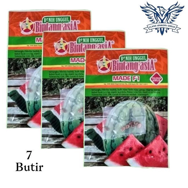 Repack 2000an Benih Bibit Semangka MADE F1 7Butir SEMANGKA BULAT Unggul BINTANG ASIA Cocok Untuk Di Pekarangan