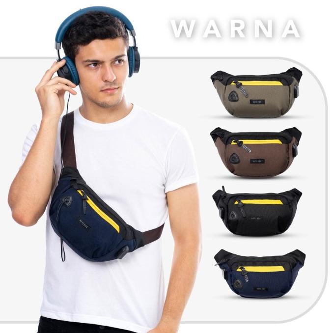 TAS WAISTBAG PRIA WATERPROOF ORIGINAL - TAS SELEMPANG HEZEL HEYLOOK