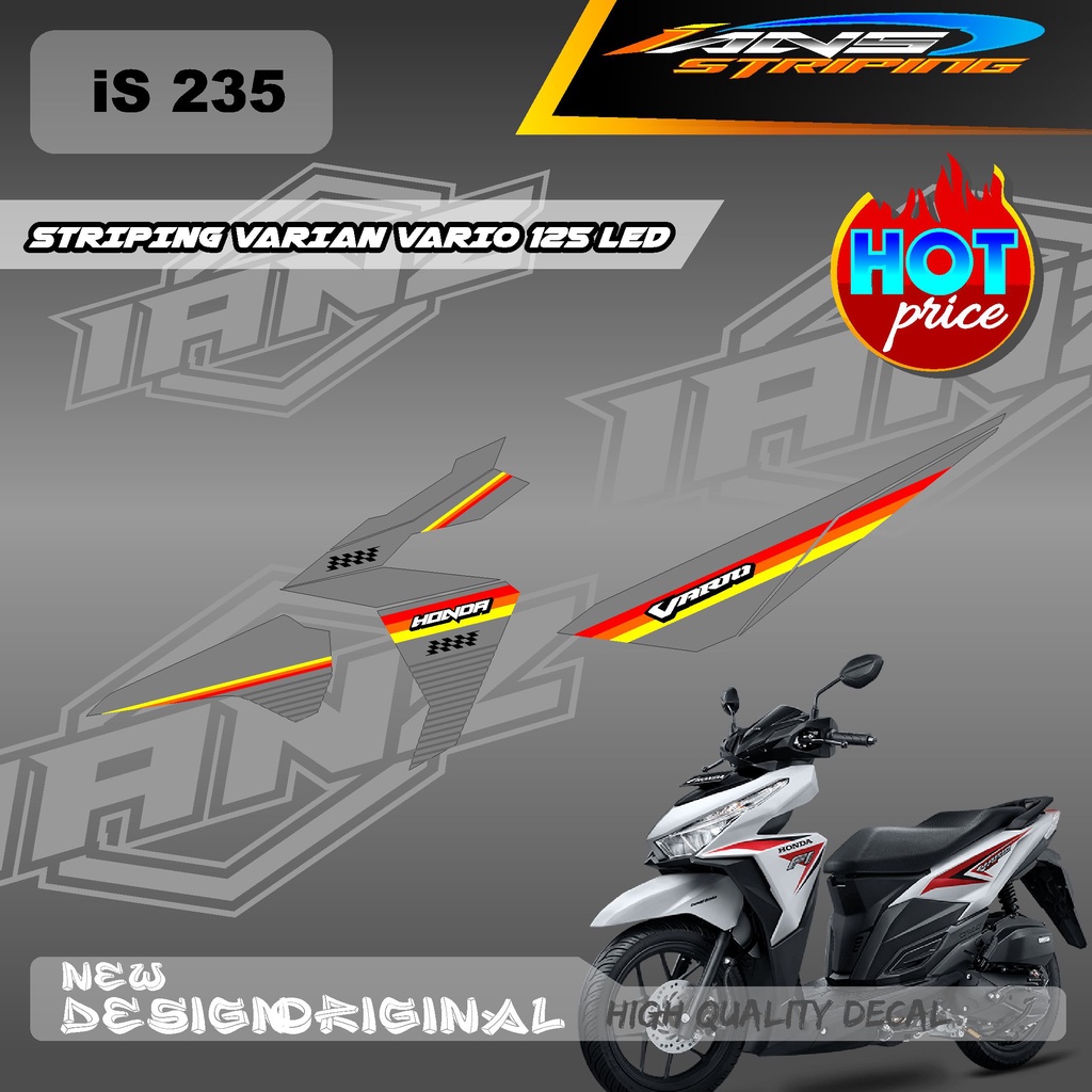 NEW DESAIN DECAL HONDA VARIO125 LED KONSEP STRIP LINE / STIKER SEMI FULL BODY HONDA VARIO 125 LED / DECAL KERETA VARIO 125 LED  IS235