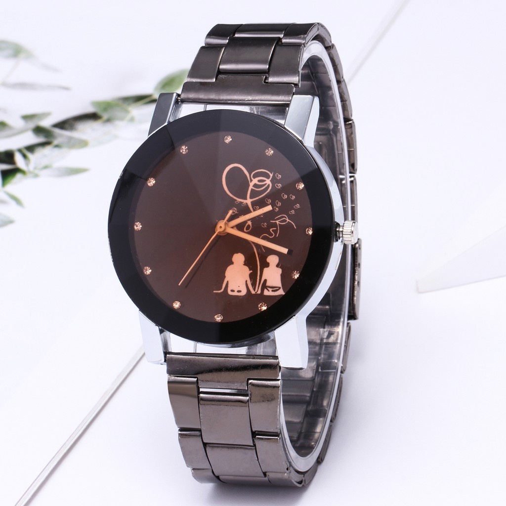 FYGALERY J124 Jam Tangan Rantai Pria Jam Analog Couple Stainless Steel