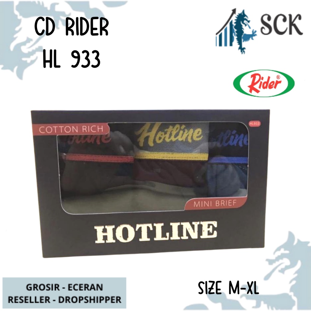 [ISI 3] Celana Dalam Pria HOTLINE 933 karet Brief by RIDER TERMURAH TERBARU / CD Olahraga R 933 / Pakaian Dalam Cowok - sckmenwear GROSIR