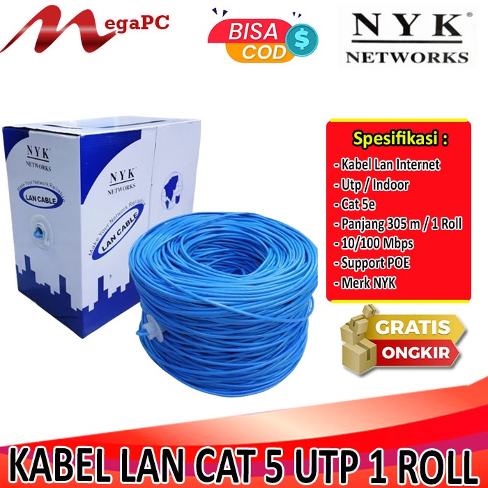 Kabel LAN UTP Cat 5 1 roll 305 meter