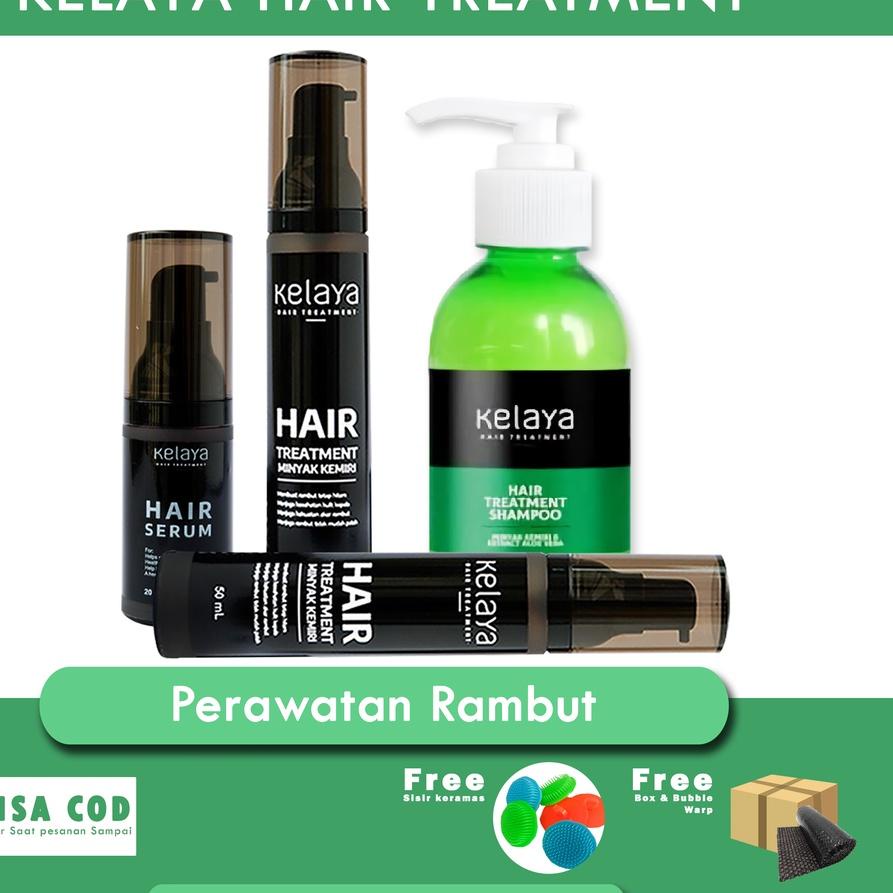 ✤ Paket Komplit KELAYA SHAMPOO Hair Treatment Bundling Spesial (Shampo, Minyak, SERUM) ♙