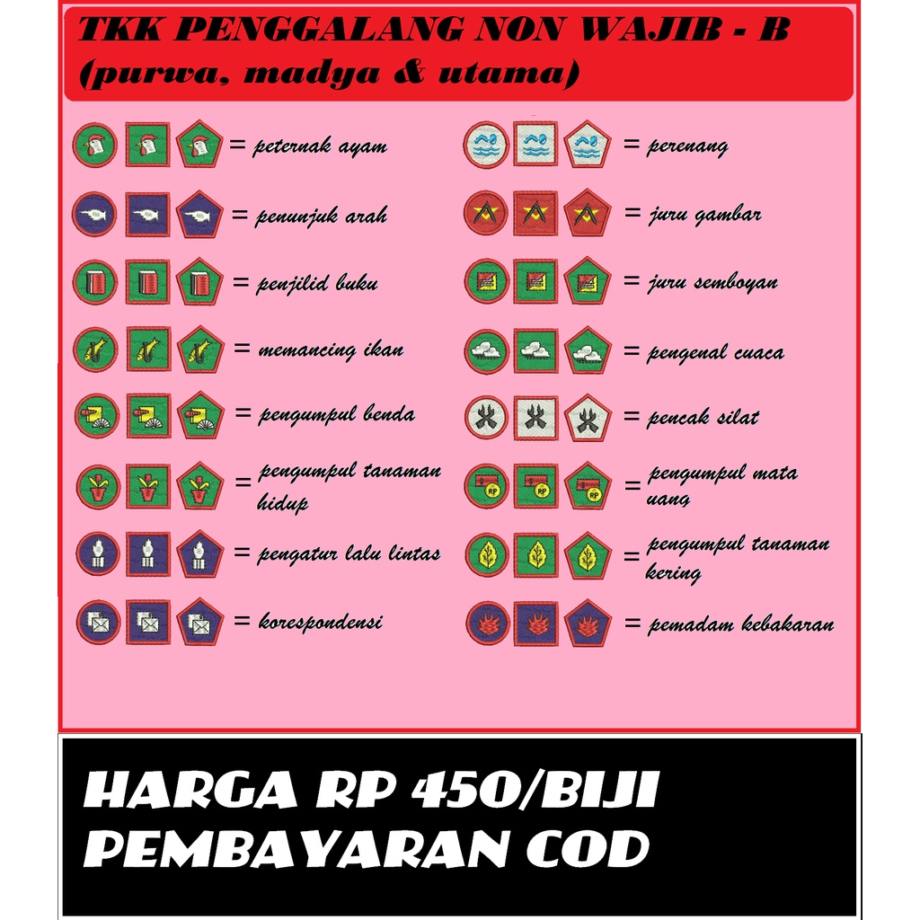 Badge TKK Penggalang bordir B (non wajib)