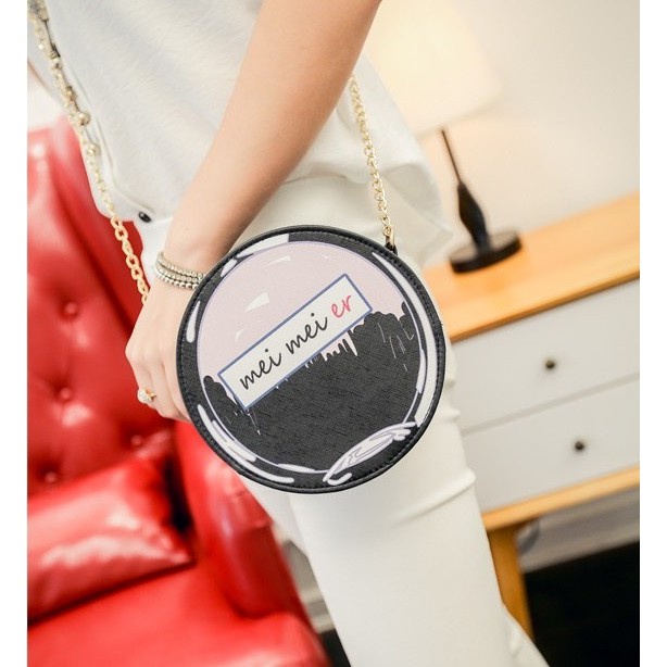 FYGALERY FYG1244 Tas Selempang Tas Bulat Mei Mei Mini Tas Fashion Wanita Sling Bag Murah