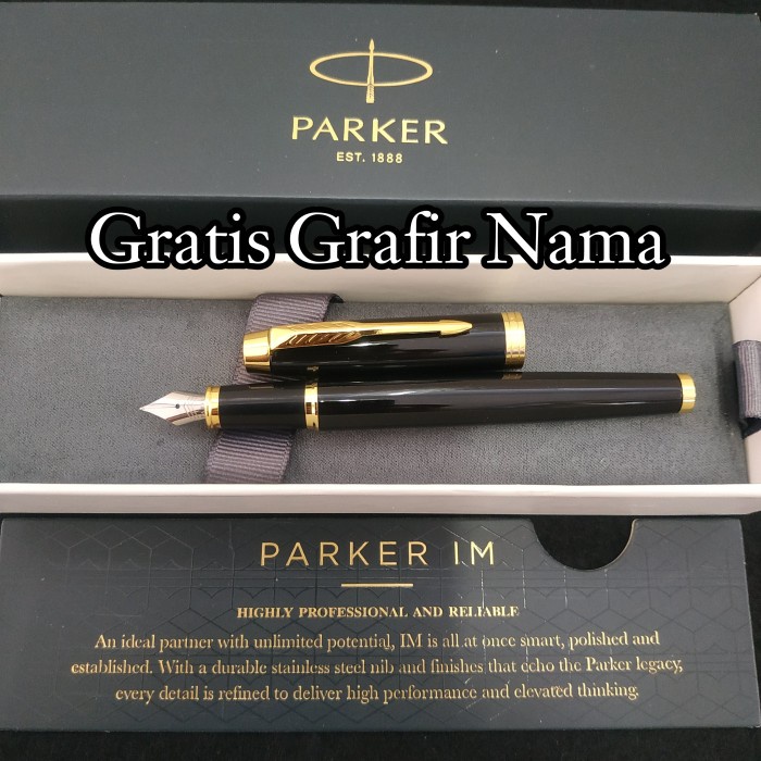 

pulpen fountain pen mewah new Parker im exclusive gratis Grafir nama