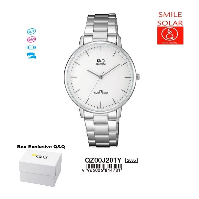 Jam Tangan Pria Casual Business Rantai Stainless Steel Analog Original Q&amp;Q QnQ QQ QZ00 QZ00J Series