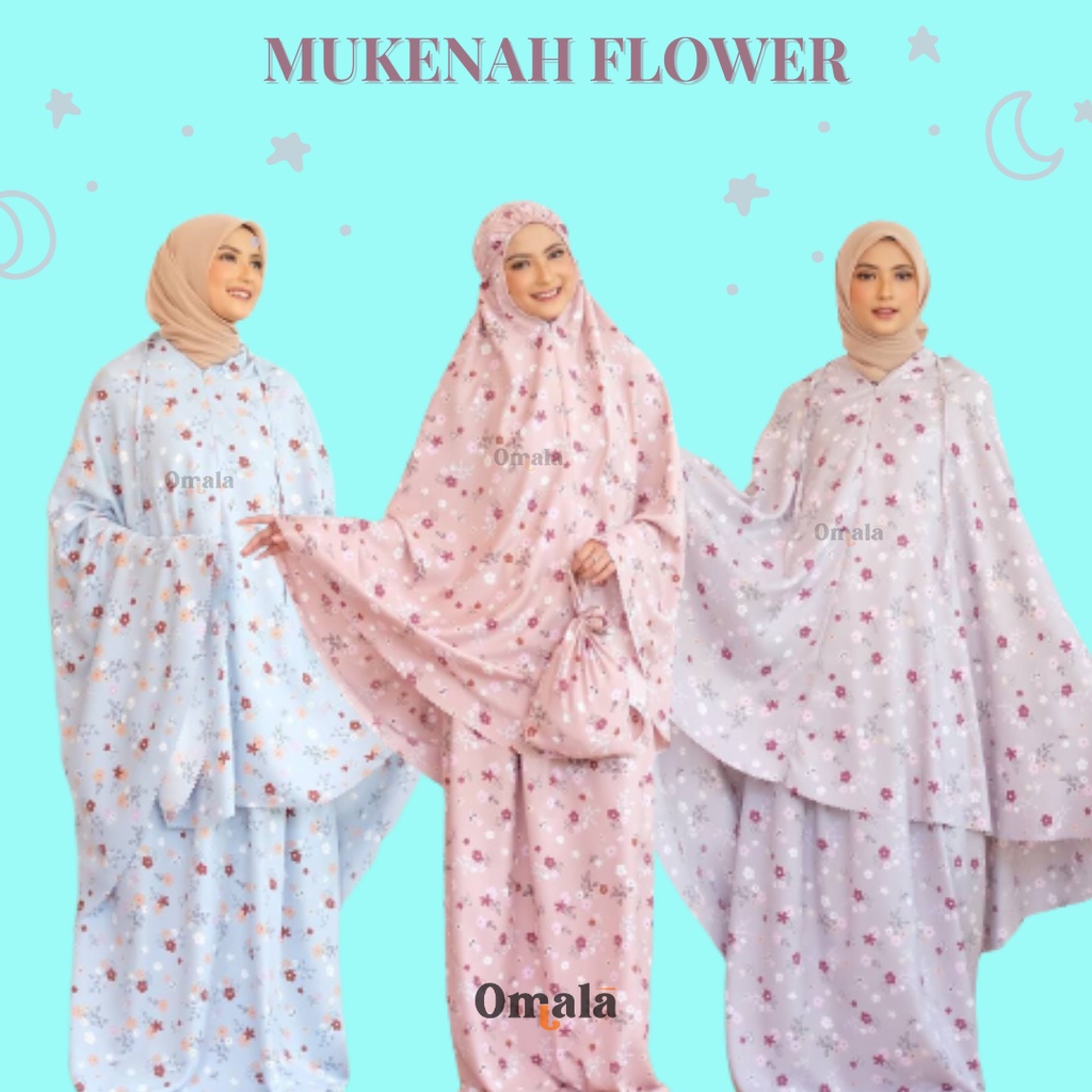 (OMALA) Mukenah Bunga Silk Jumbo Premium - Mukenah Motif - Mukenah Lasercut - Mukenah Dewasa