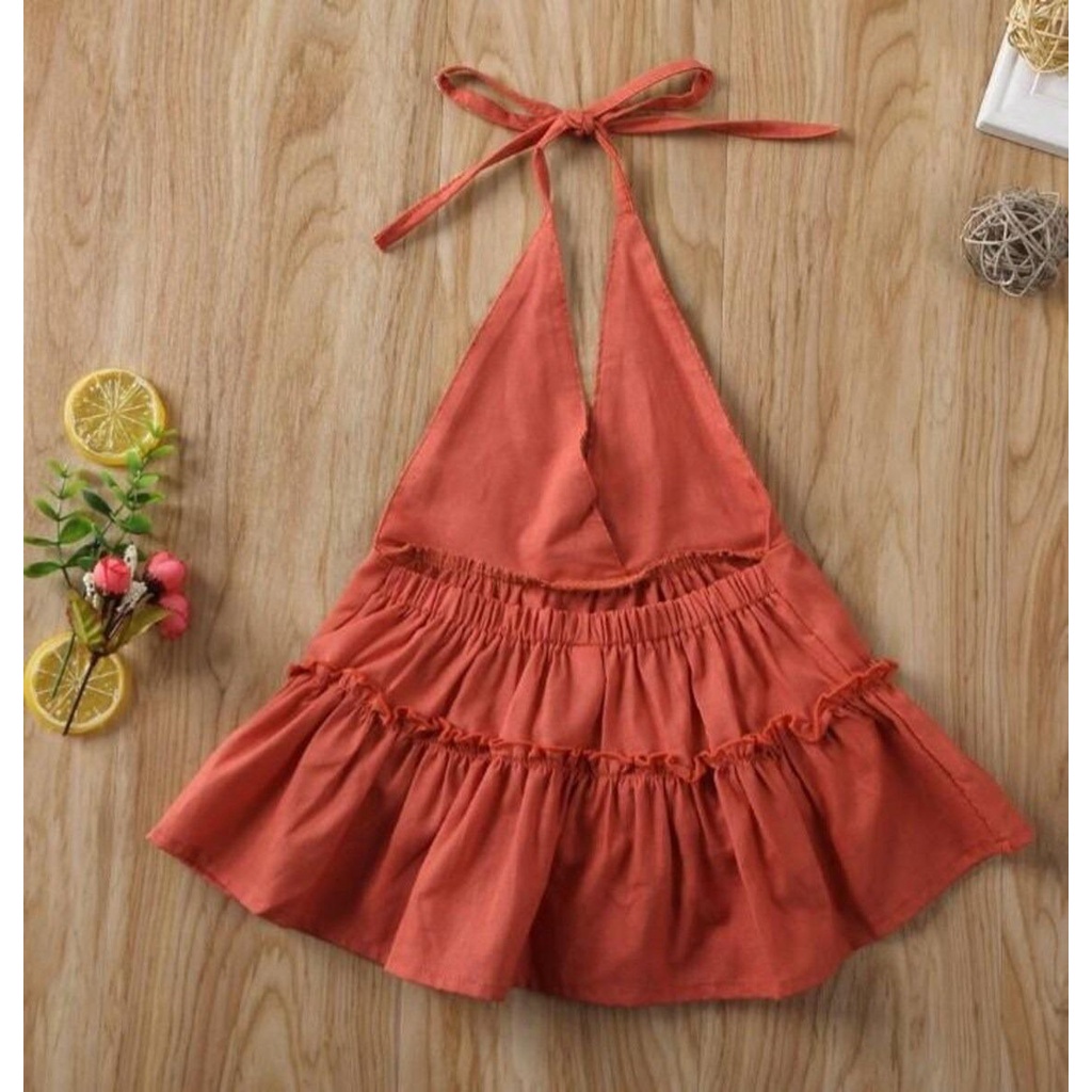 DRESS RUFFLE MACIS ANAK PEREMPUAN / DRESS HALTER RUFFLE PREMIUM