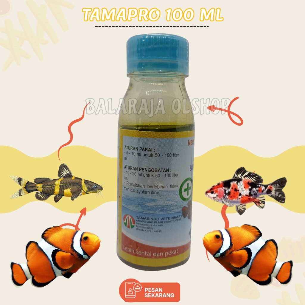 OBAT INFEKSI KULIT IKAN PARASIT MATA PUTIH DAN JAMUR PADA IKAN -TAMAPRO 100 ML