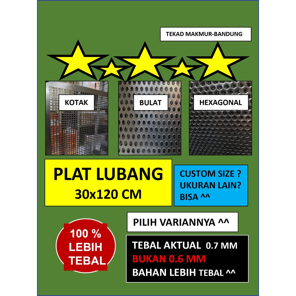 Plat 30x120 - Plat Besi Ram Speaker -  Ram Grill Plat Lubang